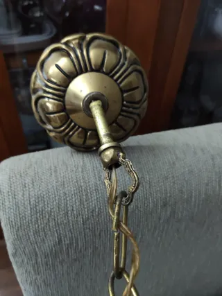 Lámpara de techo de bronce y cristal