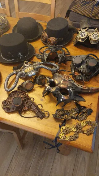Accesorios Steampunk: Máscaras Gafas Sombreros etc
