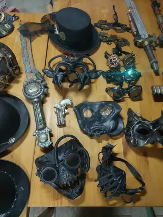 Accesorios Steampunk: Máscaras Gafas Sombreros etc