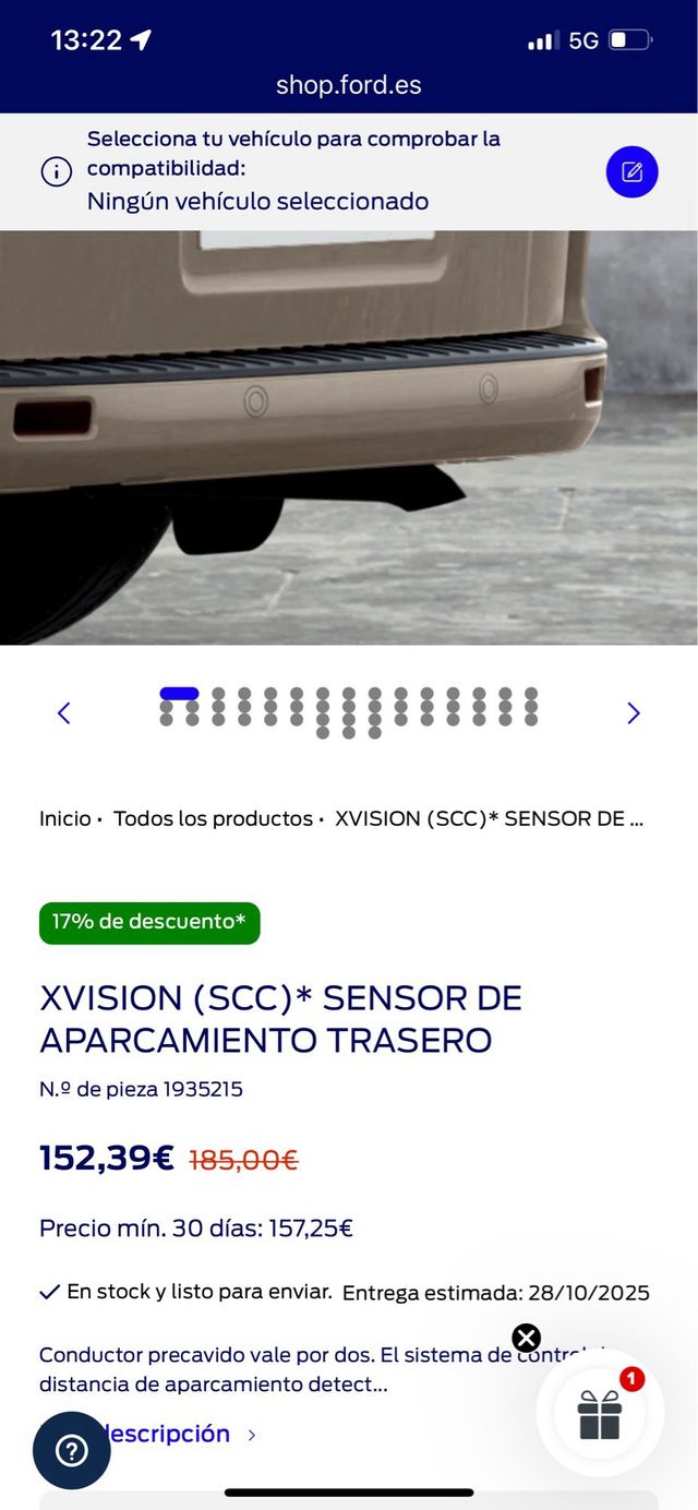 Sensores de Aparcamiento Ford 1935215