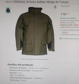 Chaqueta Iturri Sofipor Talla M Verde