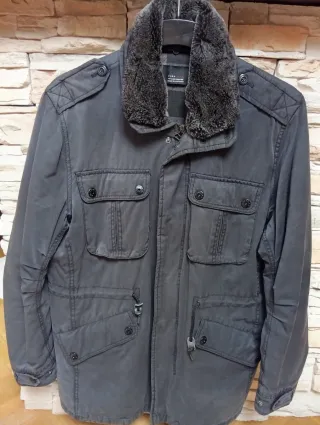 Parka Zara Caballero Gris
