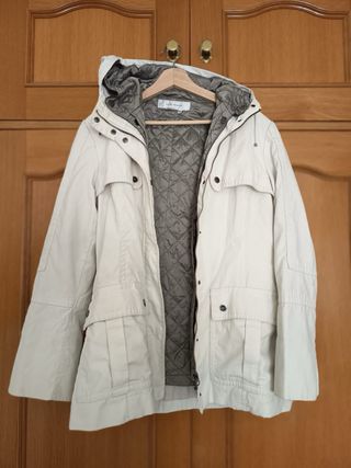 Parka Zara Beige Mujer