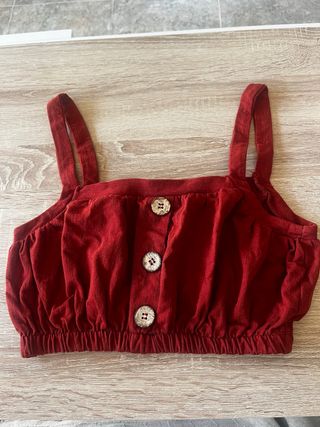 Pull&Bear Top Corto Rojo Talla S