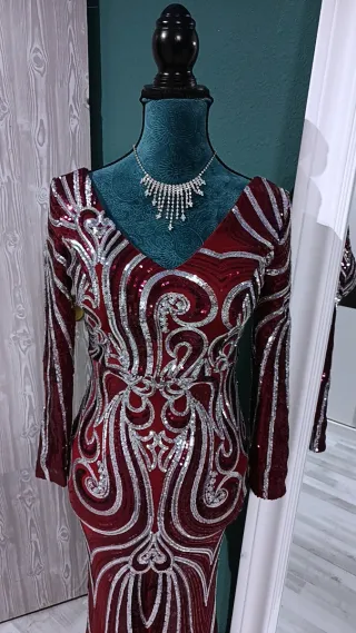 Vestido de fiesta largo lentejuelas
