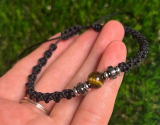 Pulsera Ojo de Tigre y Hematita Hombre