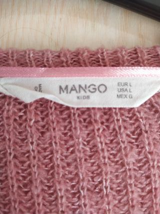 Chaqueta de punto rosa niña