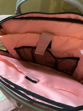 Bolso para portátil rosa y gris