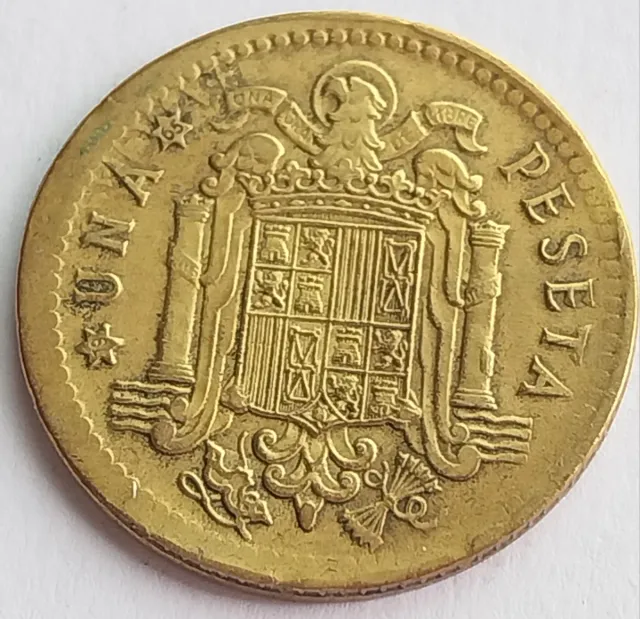 Moneda 1 Peseta 1963 Franco EBC Error Desplazada