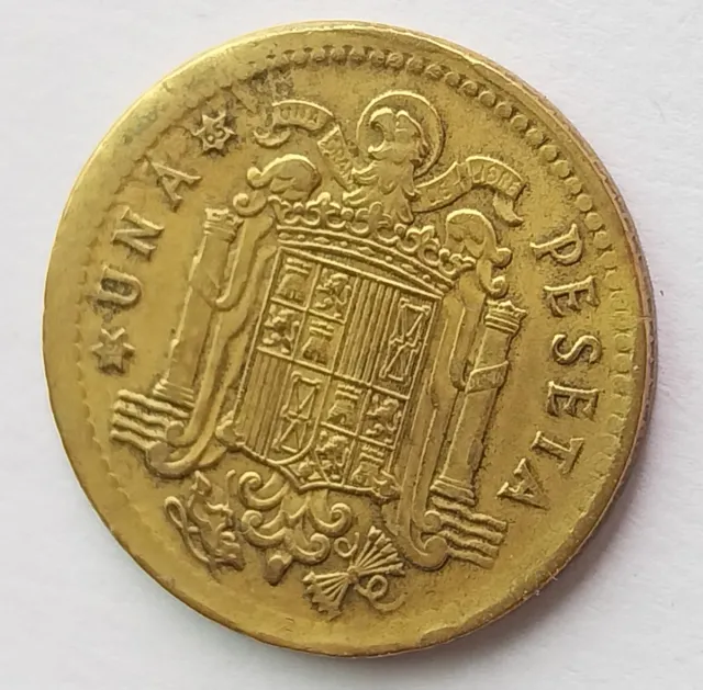 Moneda 1 Peseta 1963 Franco EBC Error Desplazada