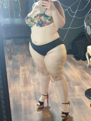 Bikini Negro Floral Talla Grande XXXL