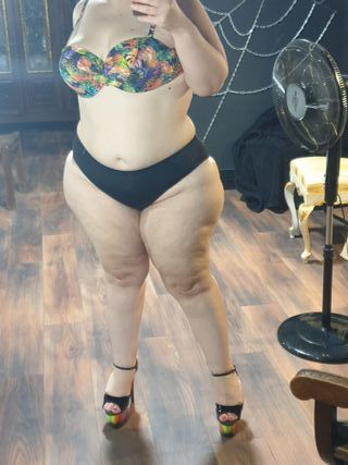 Bikini Negro Floral Talla Grande XXXL