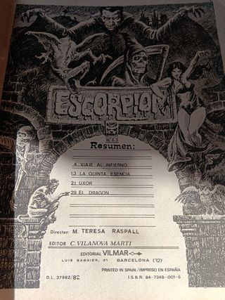 Dos cómics pack Escorpion terror psicológico