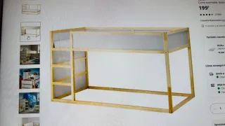 Litera de madera y colchón