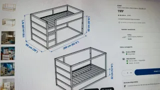 Litera de madera y colchón
