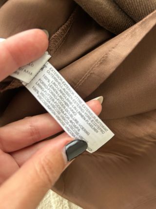 Falda Lino Massimo Dutti Marrón
