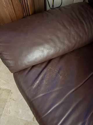 Sillón relax de piel y tela