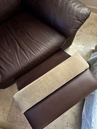 Sillón relax de piel y tela