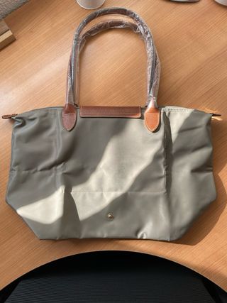 Bolso Longchamp Talla L Marrón y Gris