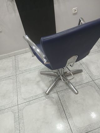 Silla peluquería de acero inoxidable con bomba