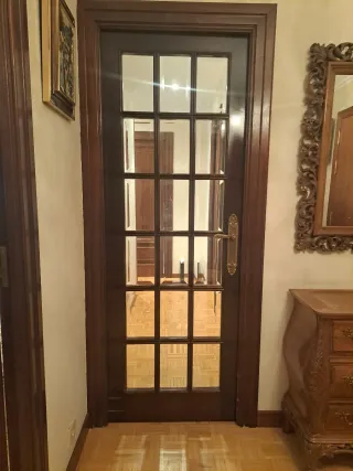 Puerta Madera Oscura Cristal x 5