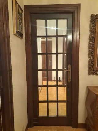 Puerta Madera Oscura Cristal x 5