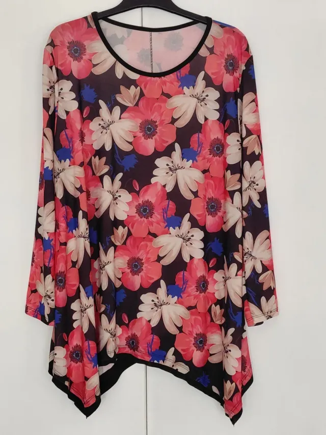 Camiseta larga estampada floral