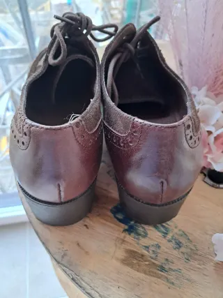 Zapatos Brogue Mujer Marrón Cuero