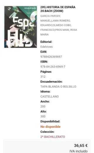 Historia de España 2º Bachillerato