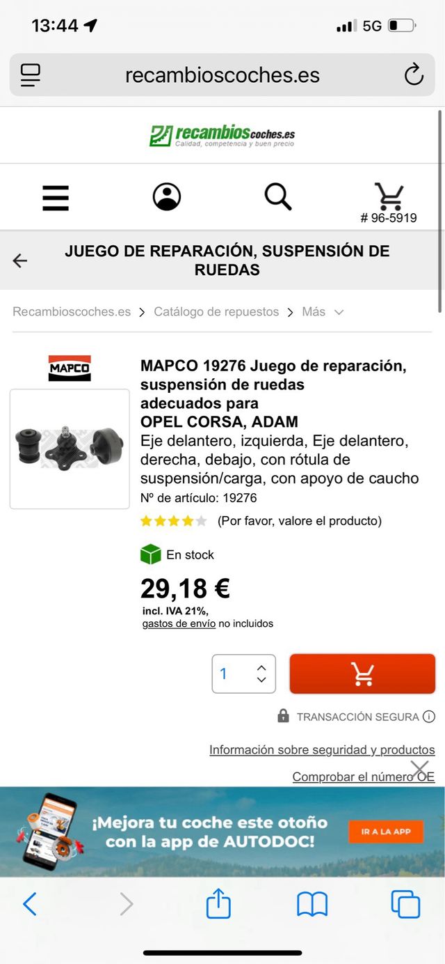 Juego Suspensión Mapco 19276 Querlenker