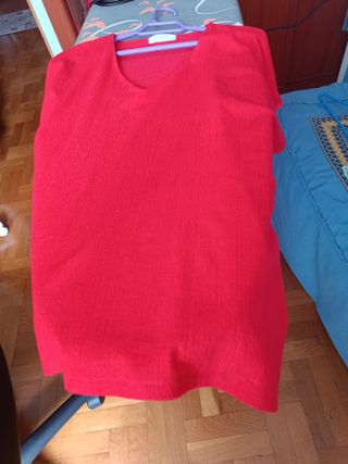 Casaca Mujer Manga Corta Roja Textura Chinz