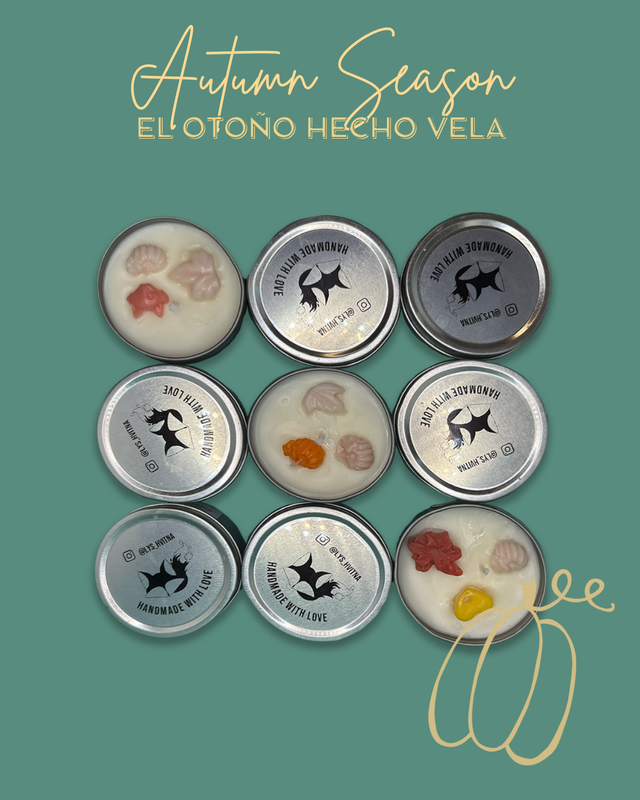 Vela aromática de otoño con adornos