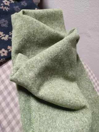 Tessuto lana verde melange