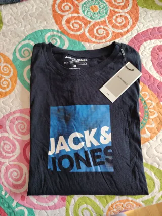 Camiseta Jack&Jones Azul y Negra Talla S