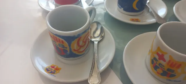 Juego café Barça platito y cucharadita