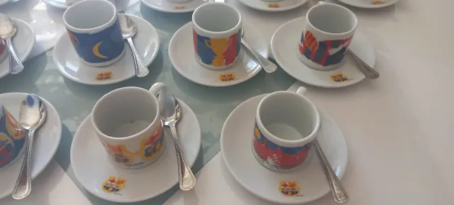 Juego café Barça platito y cucharadita