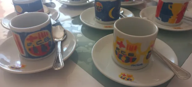 Juego café Barça platito y cucharadita