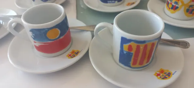 Juego café Barça platito y cucharadita