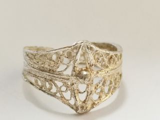 Anillo Plata Filigrana Abierta Ajustable