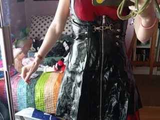 Vestido de vinilo negro Talla S