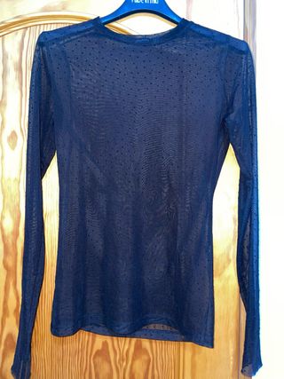 Camisa transparente de manga larga