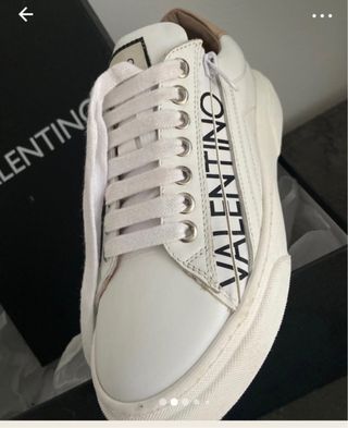 Bambas Valentino Blancas con rosa palo.