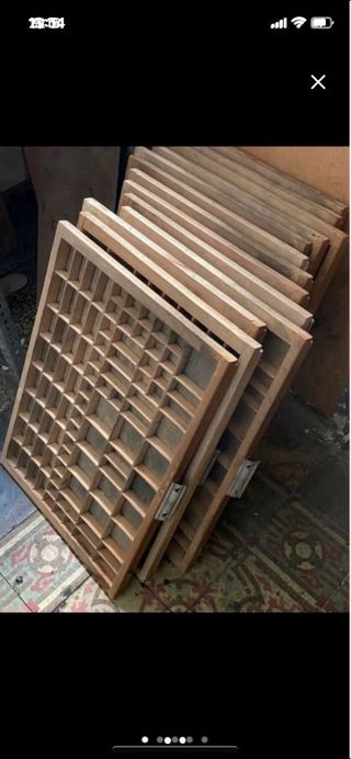 Cajones de imprenta madera antiguos