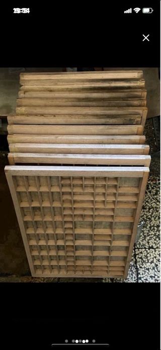 Cajones de imprenta madera antiguos