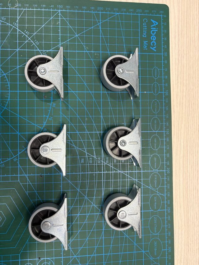 Juego 6 Ruedas Nylon Giratorias