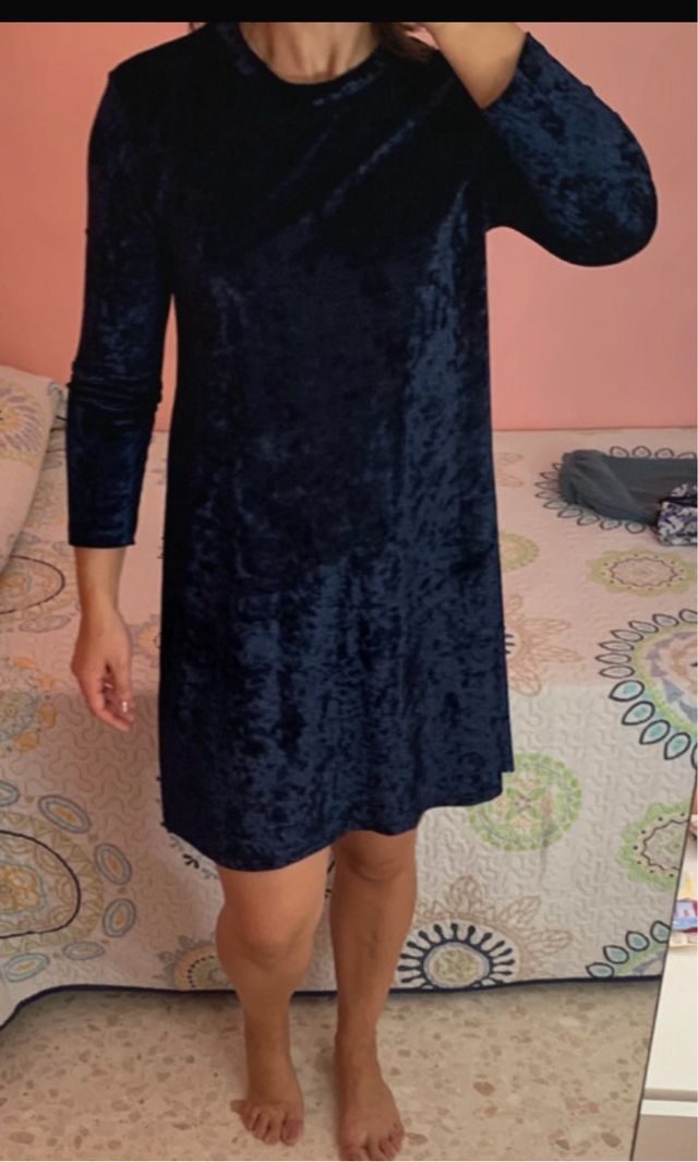 Vestido de terciopelo azul