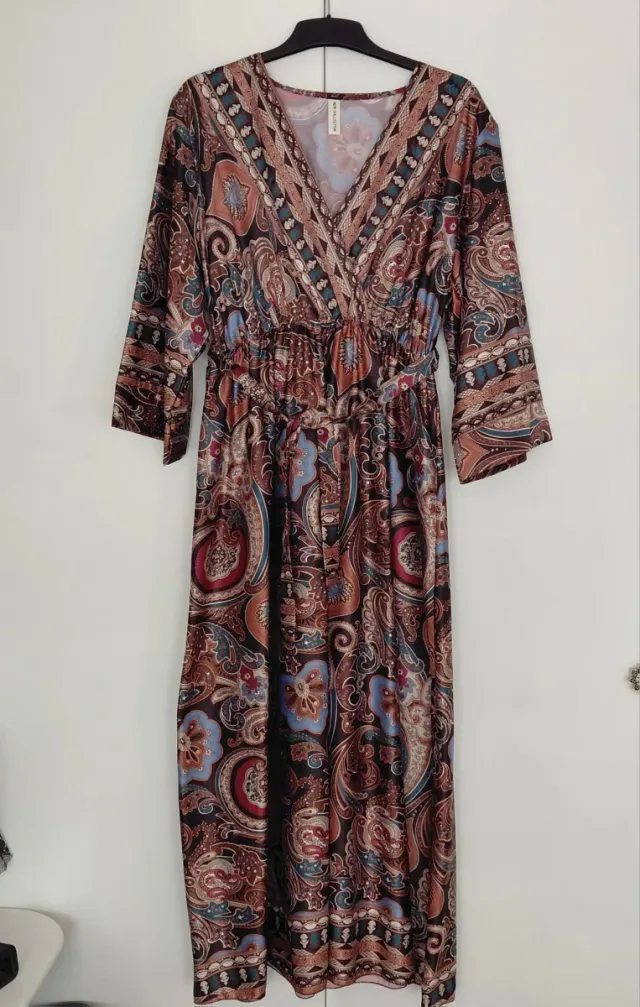 Vestido largo estampado mujer