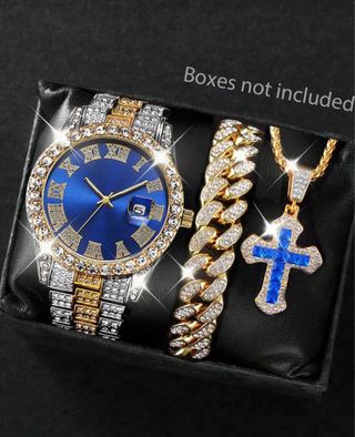 Reloj y Conjunto de Joyería con Cristales