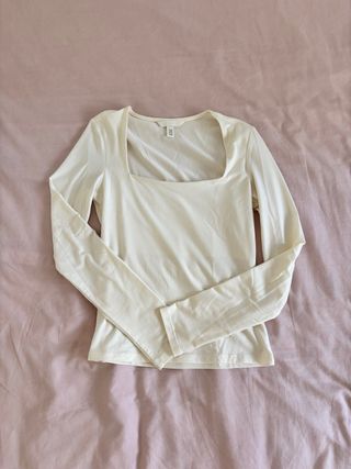 Camiseta manga larga H&M blanca