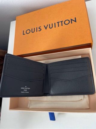Portafoglio da uomo Louis Vuitton nero grigio
